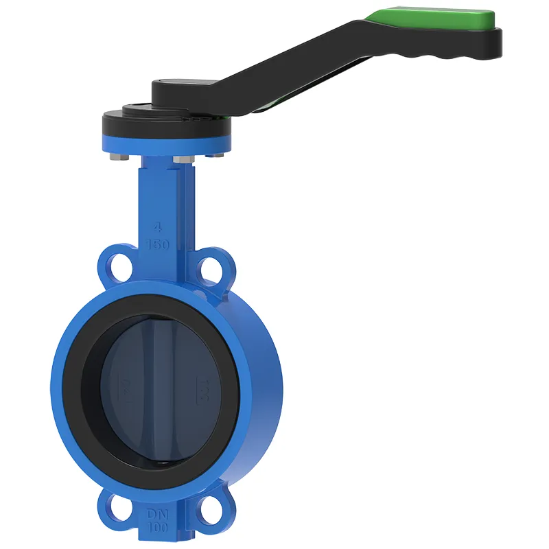 Lever Wafer Concentric Butterfly Valve Nylon Coated Disc