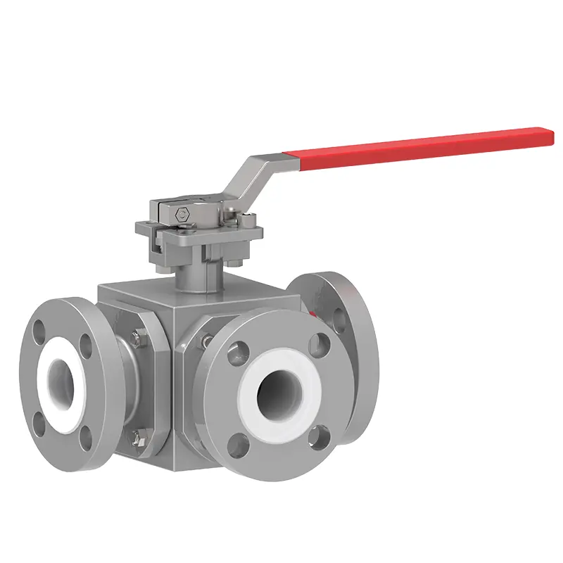 PTFE သုံးလမ်းဘောလုံးအဆို့ရှင်စီတန်းစီတန်း