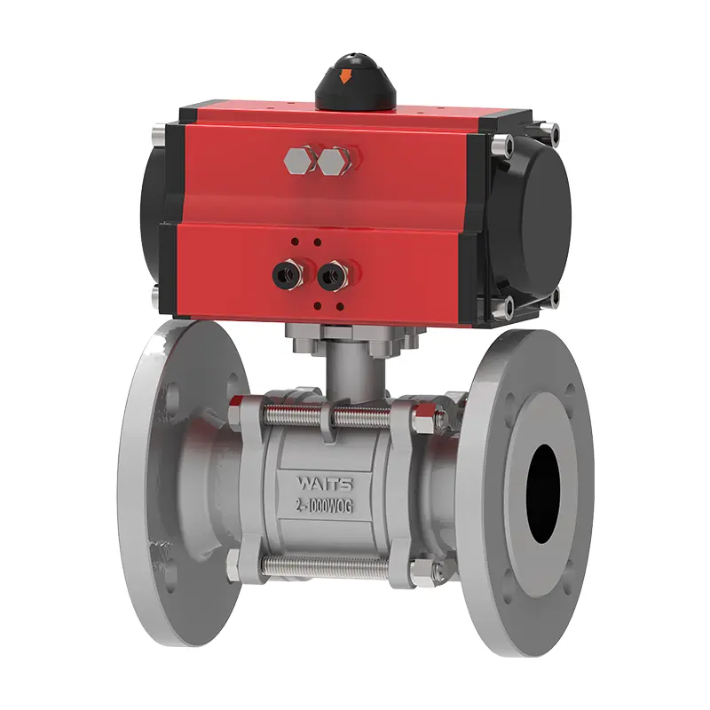 အပိုင်းသုံး pneumatic floating ဘောလုံးကိုအဆို့ရှင် (bracket နှင့်)